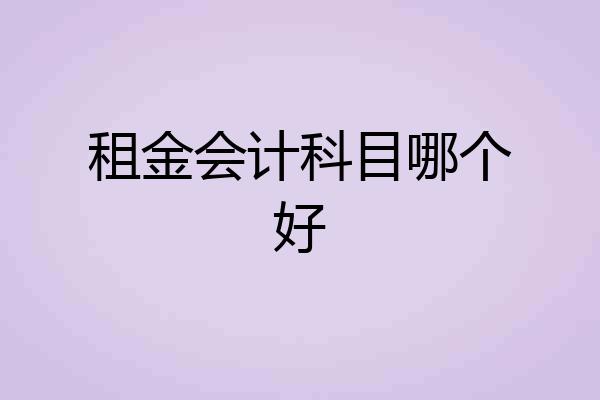 租金会计科目哪个好
