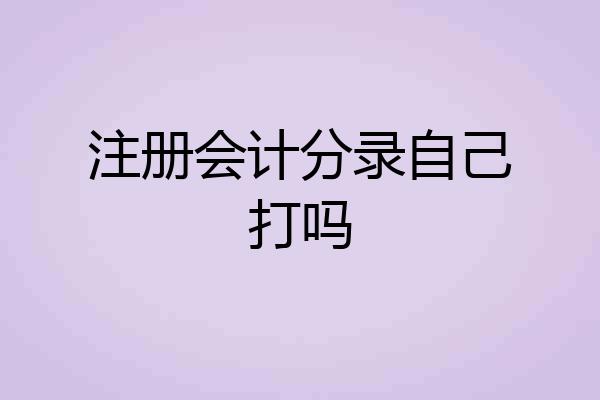 注册会计分录自己打吗