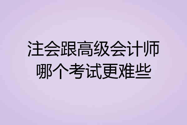 注会跟高级会计师哪个考试更难些