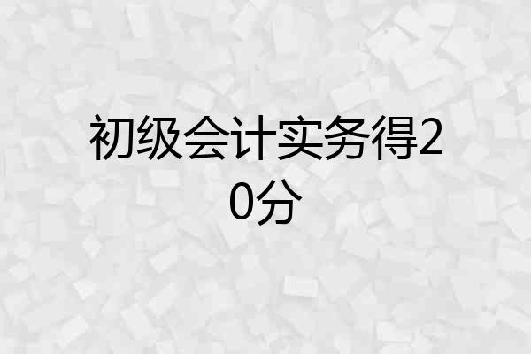 初级会计实务得20分