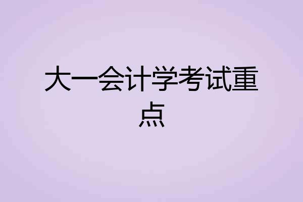 大一会计学考试重点