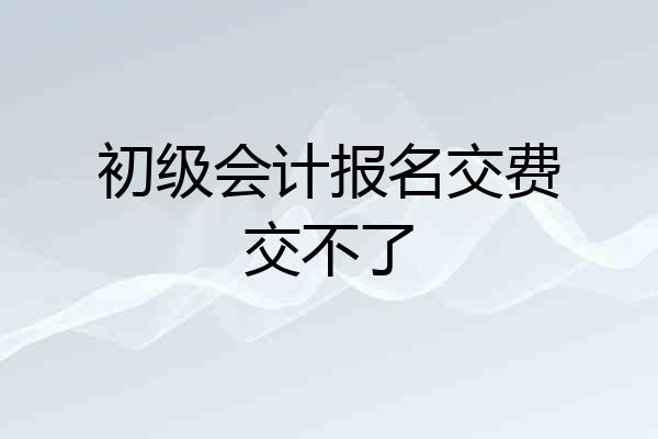 初级会计报名交费交不了
