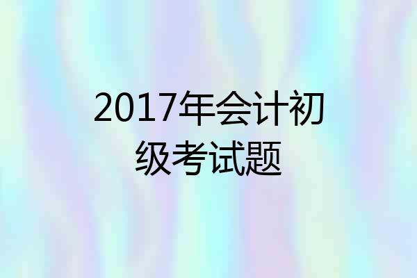 2017年会计初级考试题