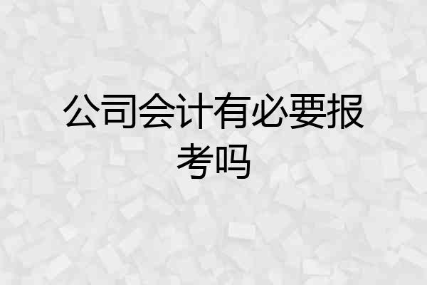 公司会计有必要报考吗