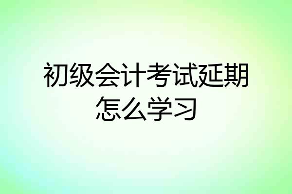 初级会计考试延期怎么学习
