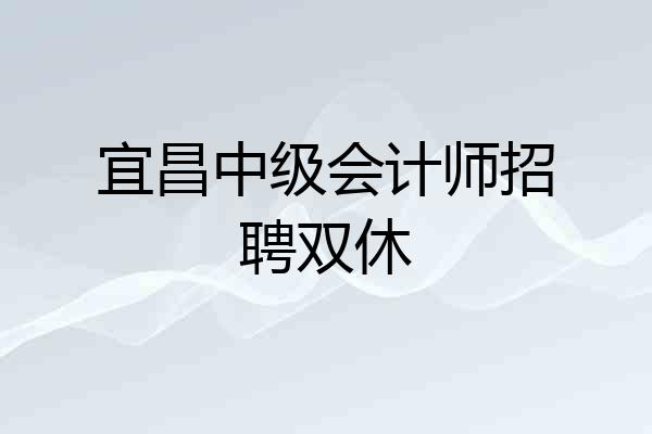 宜昌中级会计师招聘双休