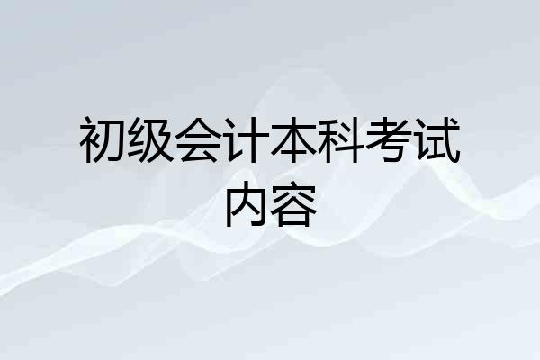 初级会计本科考试内容