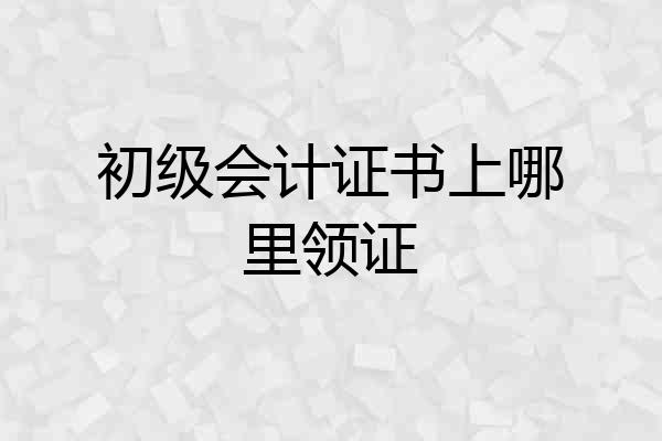 初级会计证书上哪里领证