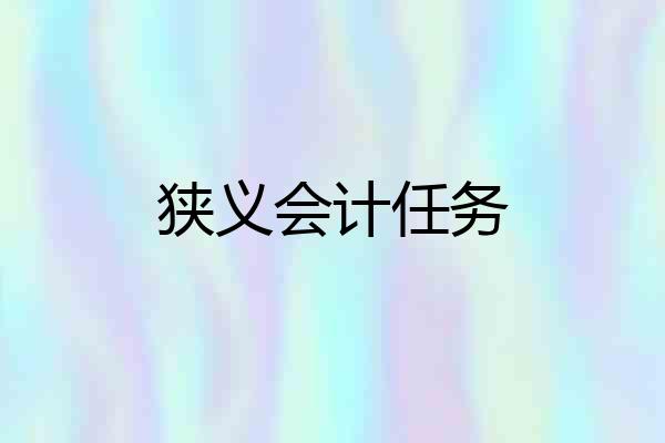 狭义会计任务