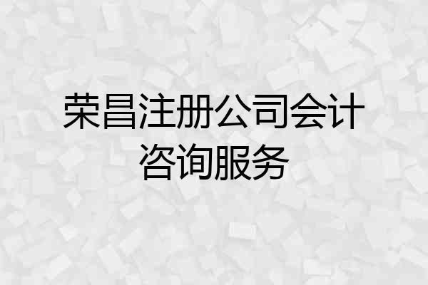 荣昌注册公司会计咨询服务