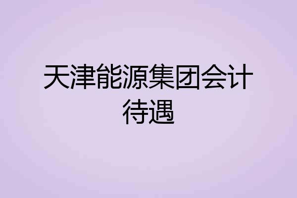 天津能源集团会计待遇