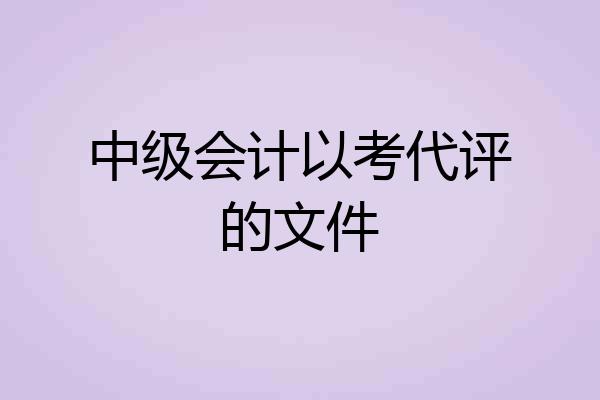 中级会计以考代评的文件