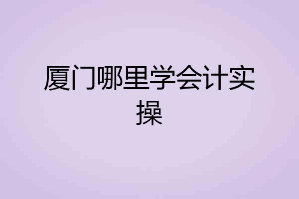 厦门哪里学会计实操