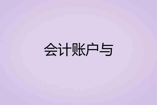 会计账户与