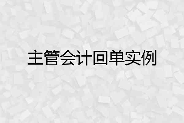 主管会计回单实例