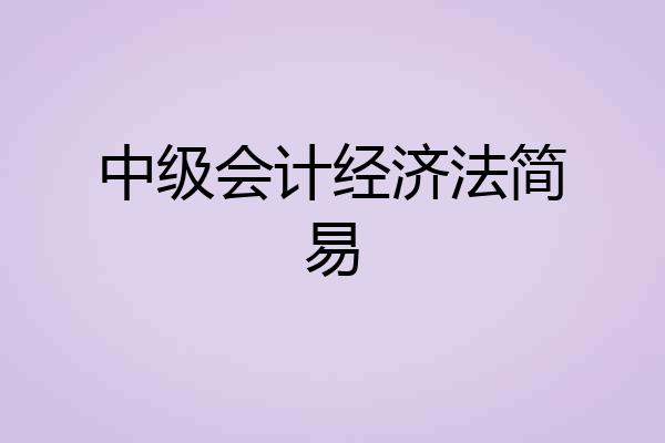 中级会计经济法简易