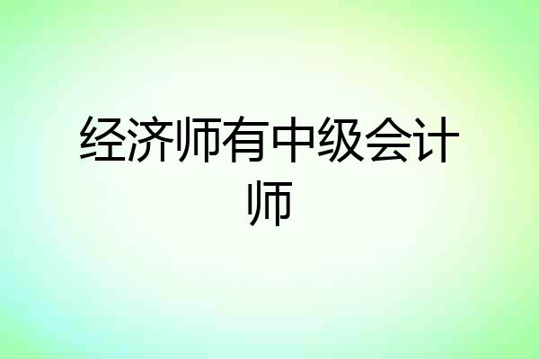 经济师有中级会计师