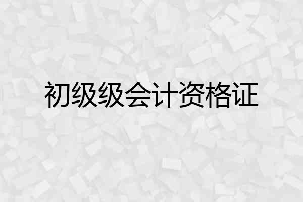 初级级会计资格证