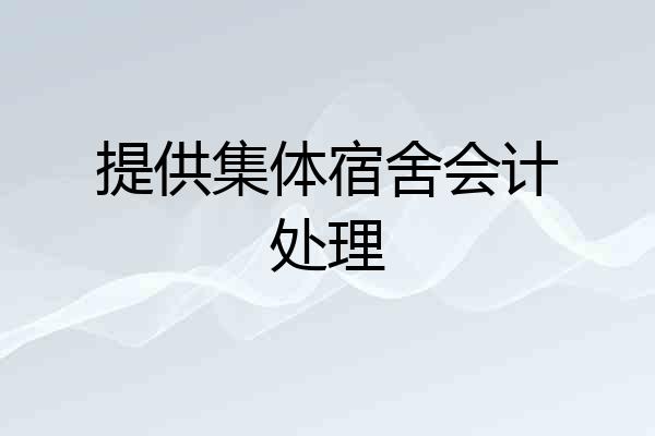 提供集体宿舍会计处理