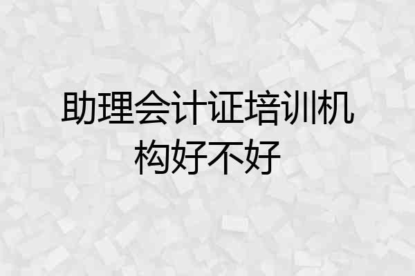 助理会计证培训机构好不好