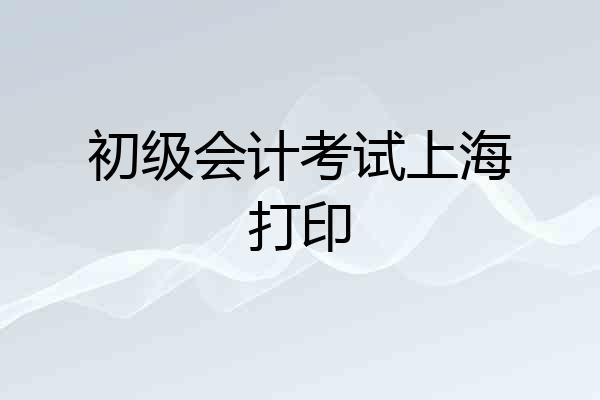 初级会计考试上海打印