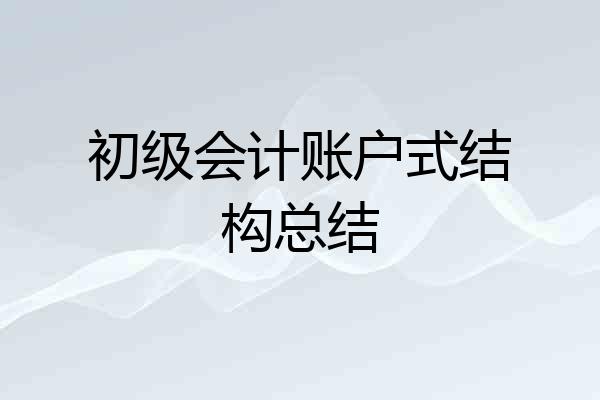 初级会计账户式结构总结