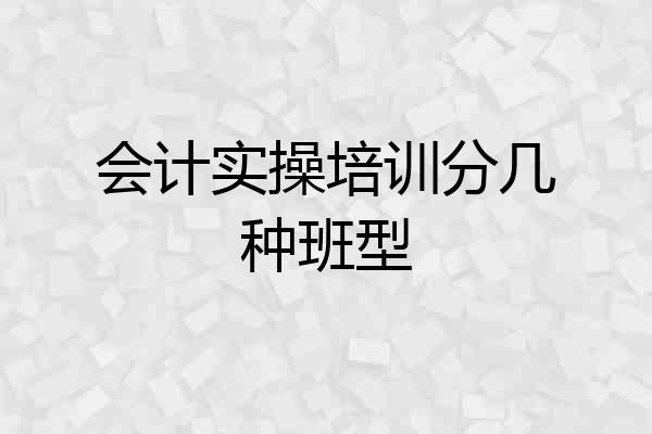 会计实操培训分几种班型