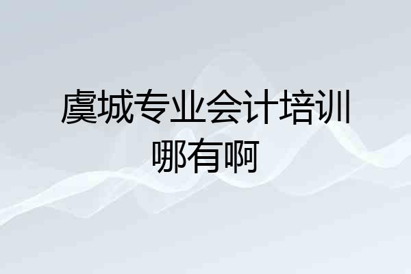 虞城专业会计培训哪有啊