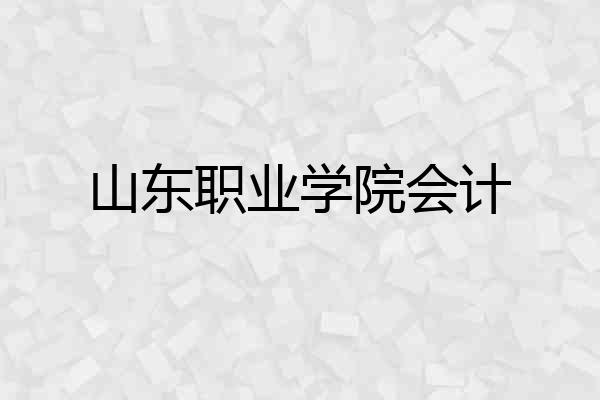 山东职业学院会计
