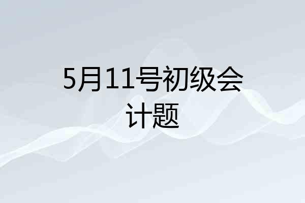5月11号初级会计题