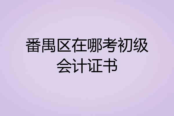 番禺区在哪考初级会计证书