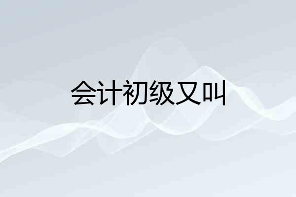 会计初级又叫