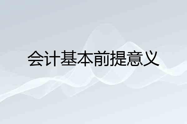 会计基本前提意义