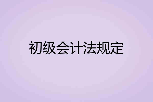 初级会计法规定