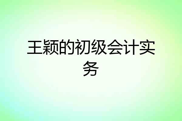 王颖的初级会计实务