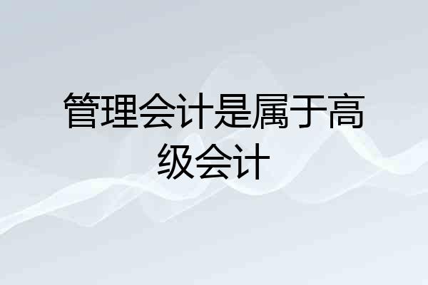 管理会计是属于高级会计