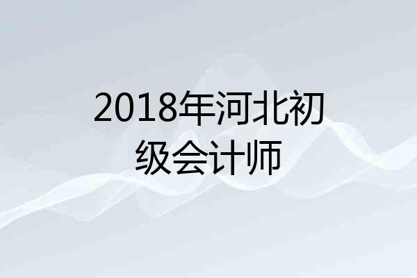 2018年河北初级会计师