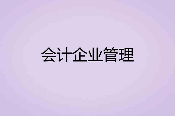 会计企业管理