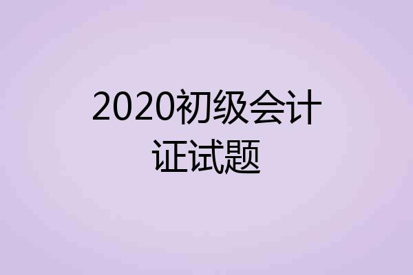 2020初级会计证试题