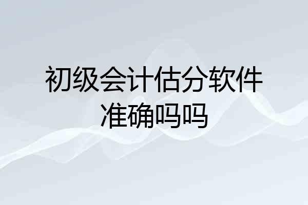 初级会计估分软件准确吗吗