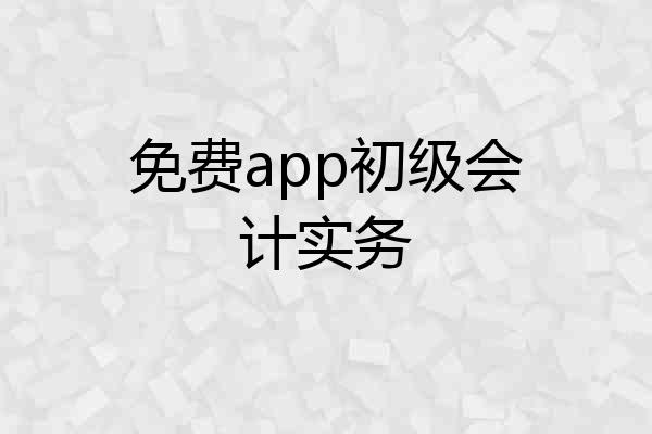 免费app初级会计实务
