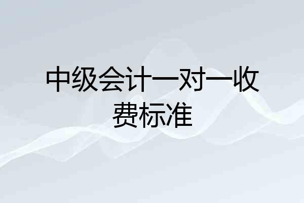 中级会计一对一收费标准