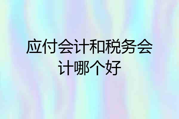 应付会计和税务会计哪个好