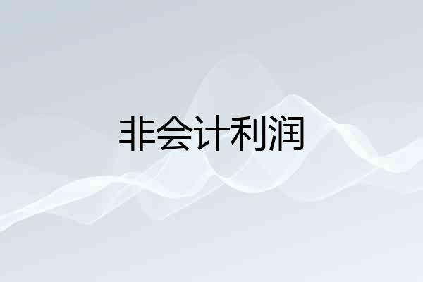 非会计利润