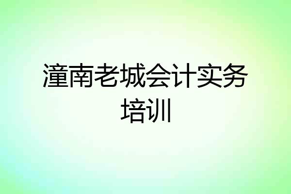 潼南老城会计实务培训