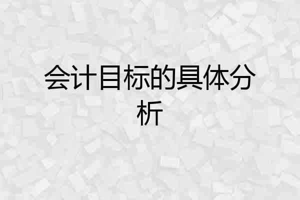 会计目标的具体分析