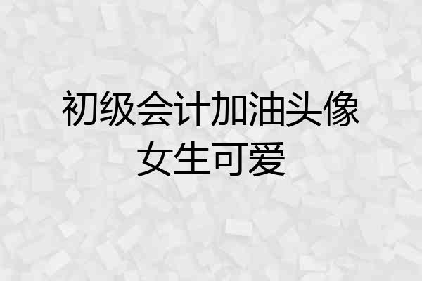 初级会计加油头像女生可爱