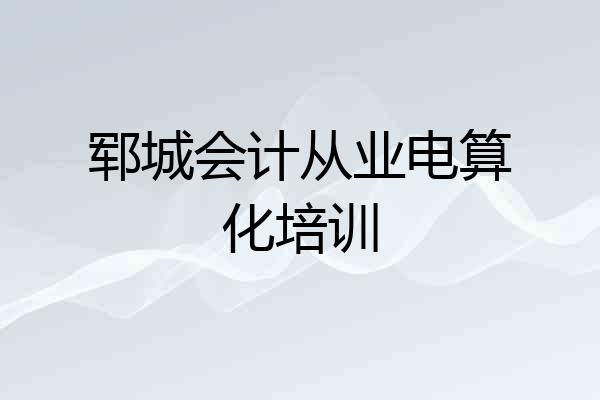 郓城会计从业电算化培训