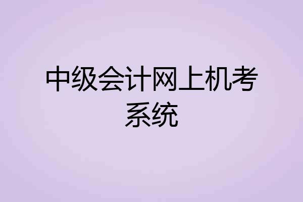 中级会计网上机考系统