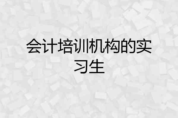 会计培训机构的实习生